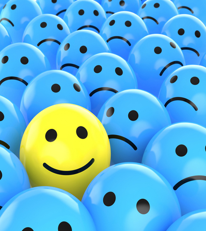 image of a sea of blue smileys